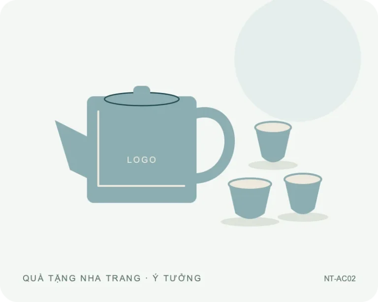 Ấm chén dáng vuông — minh họa mẫu quà