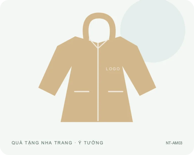 Áo mưa dáng măng tô — minh họa mẫu quà