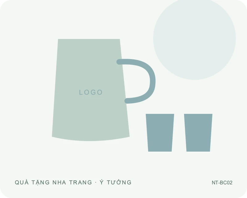 Bộ bình cốc có quai — minh họa mẫu quà
