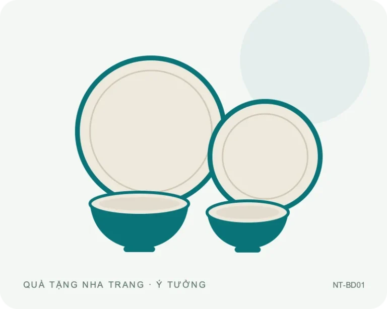 Bộ bát đĩa dùng hằng ngày — minh họa mẫu quà
