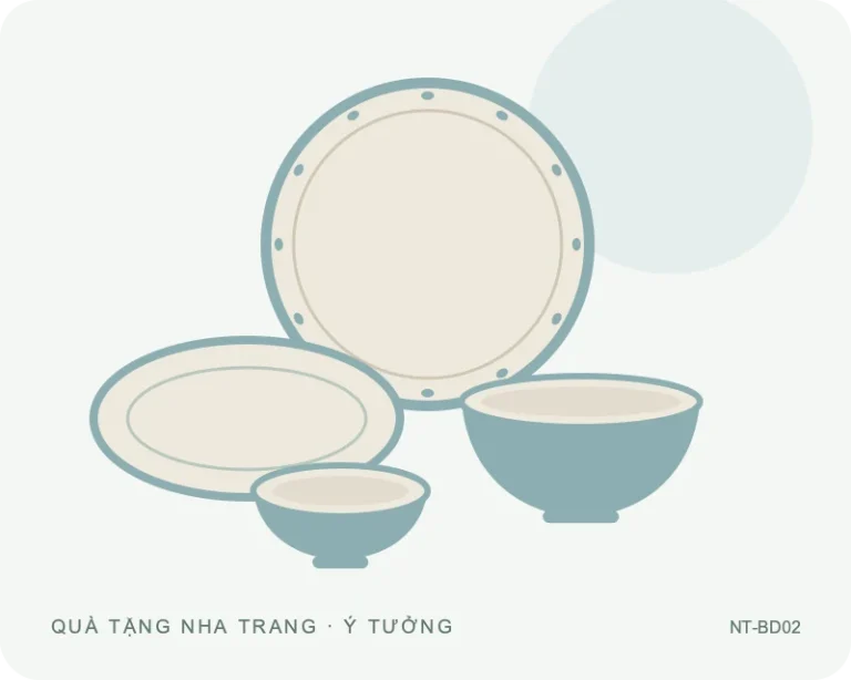 Bộ bát đĩa tiếp khách — minh họa mẫu quà