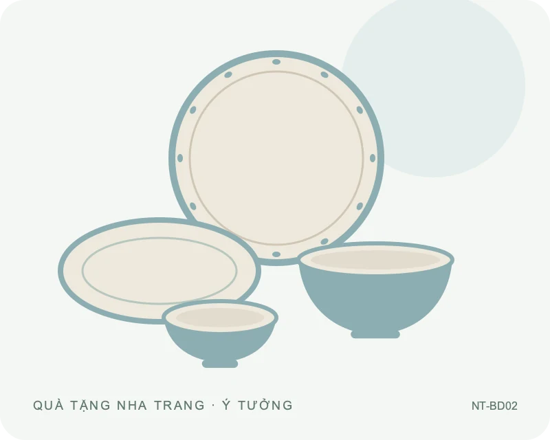 Bộ bát đĩa tiếp khách — minh họa mẫu quà