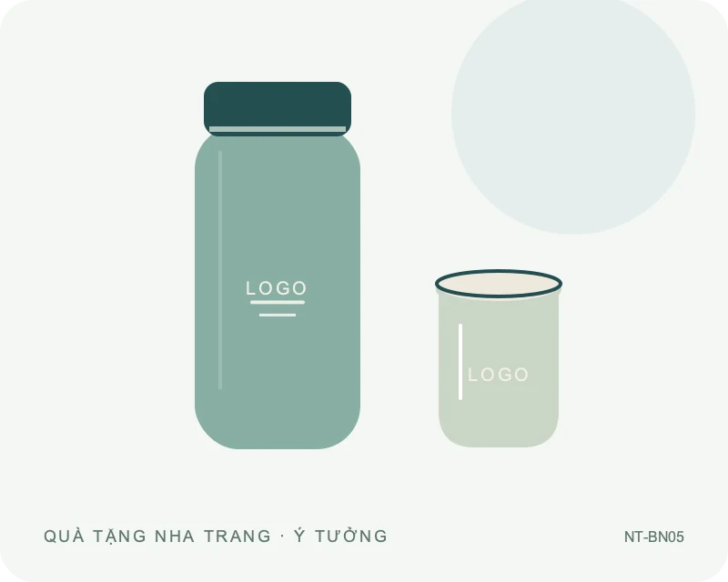 Bình giữ nhiệt kèm cốc — minh họa mẫu quà