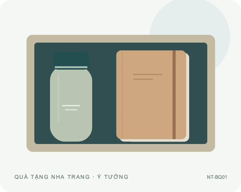 Bộ quà tặng bình và sổ — minh họa mẫu quà