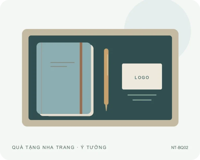 Bộ quà tặng sổ bút và thẻ — minh họa mẫu quà