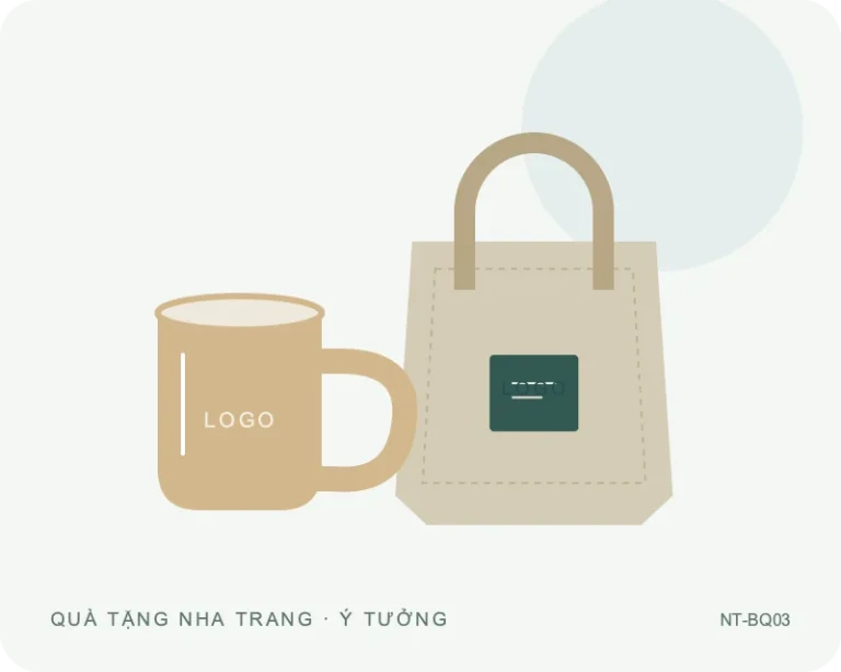 Bộ quà tặng ly và túi — minh họa mẫu quà