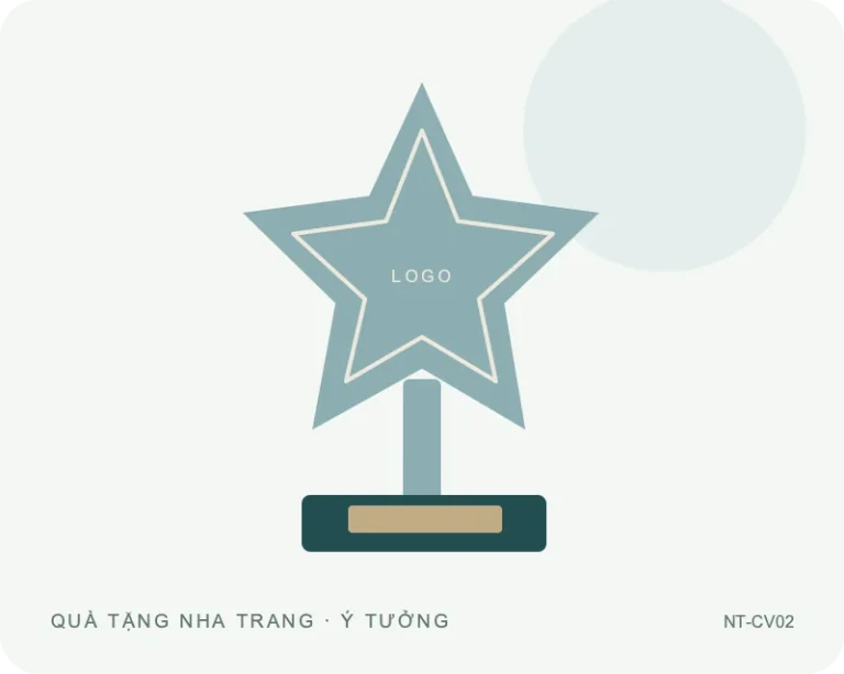Cúp vinh danh dáng ngôi sao — minh họa mẫu quà