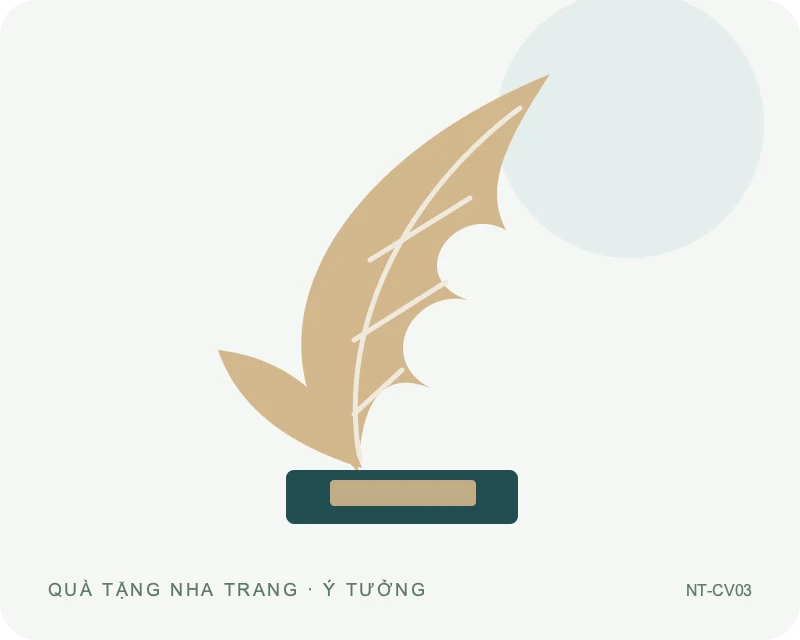 Cúp vinh danh dáng cánh — minh họa mẫu quà
