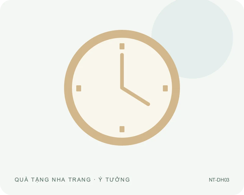 Đồng hồ treo tường mặt số tối giản — minh họa mẫu quà
