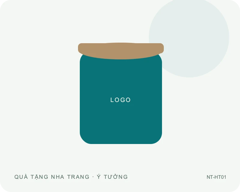 Hũ đựng trà dáng trụ — minh họa mẫu quà