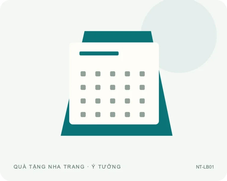 Lịch để bàn chữ A — minh họa mẫu quà