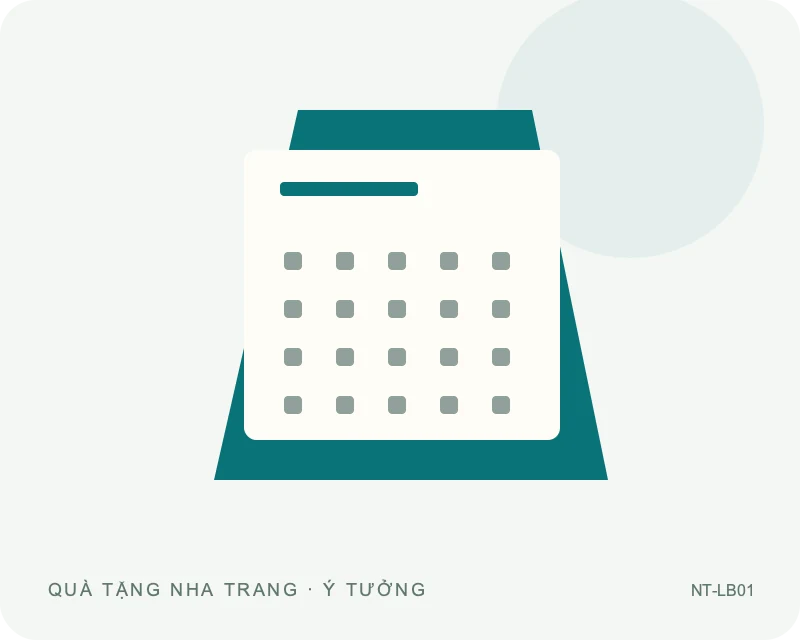 Lịch để bàn chữ A — minh họa mẫu quà