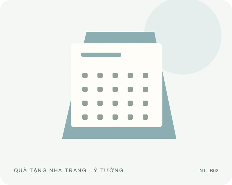 Lịch để bàn đế phẳng — minh họa mẫu quà
