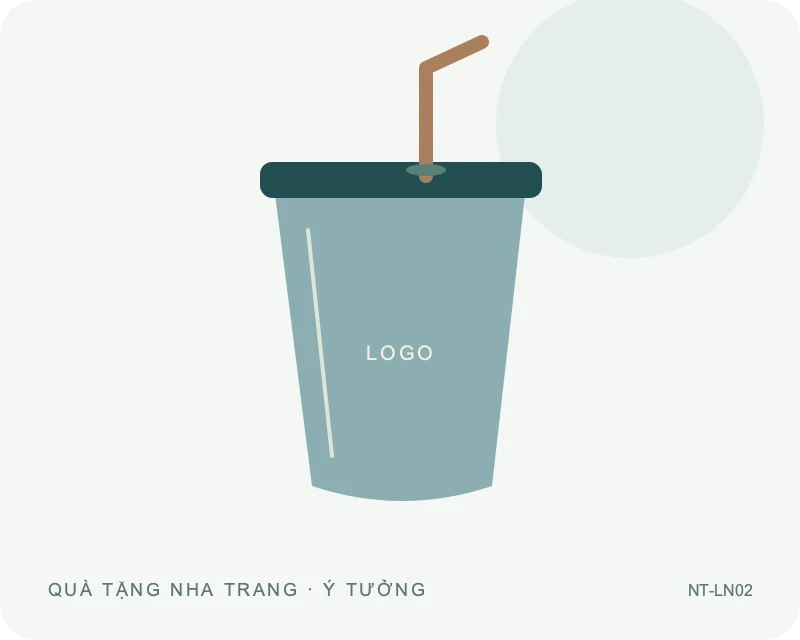 Ly giữ nhiệt có ống hút — minh họa mẫu quà
