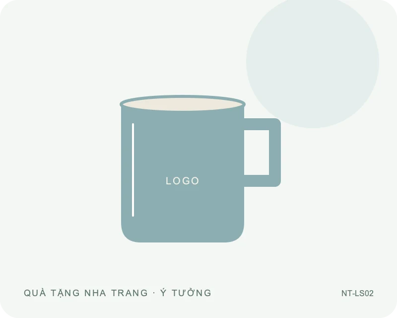 Ly sứ quai vuông — minh họa mẫu quà