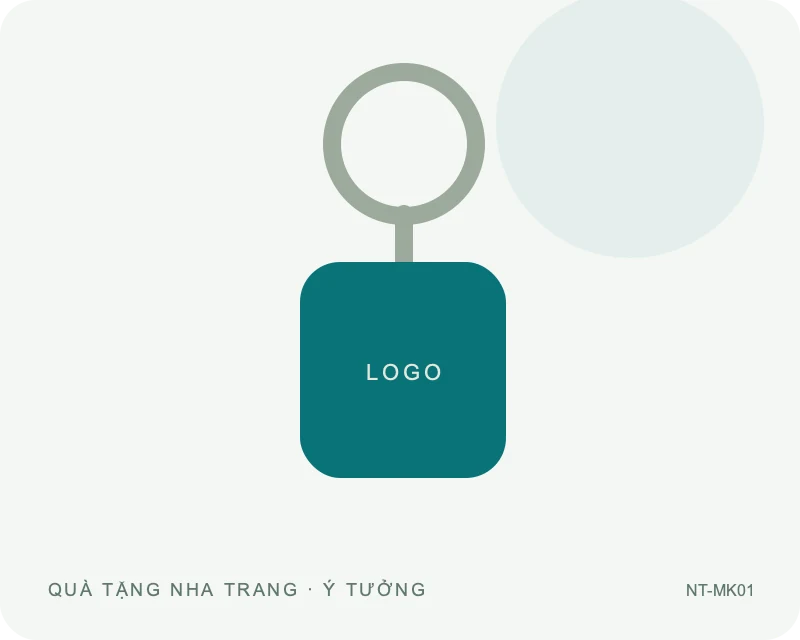 Móc khóa dáng dẹt — minh họa mẫu quà