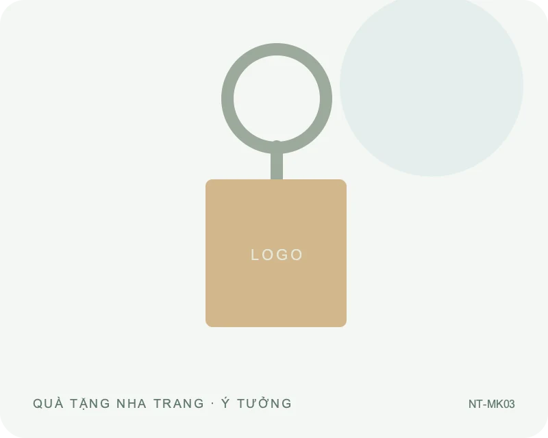 Móc khóa kèm thẻ — minh họa mẫu quà