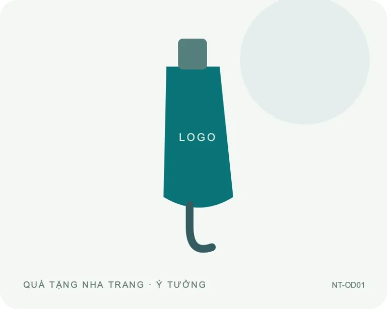 Ô dù gấp gọn — minh họa mẫu quà