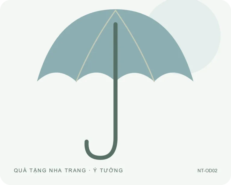 Ô dù cán thẳng — minh họa mẫu quà