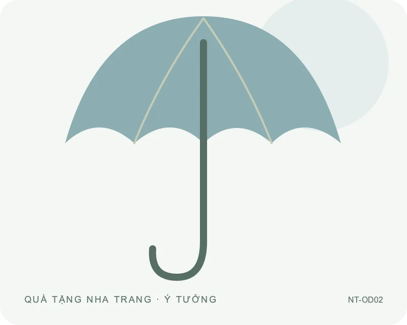 Ô dù cán thẳng — minh họa mẫu quà