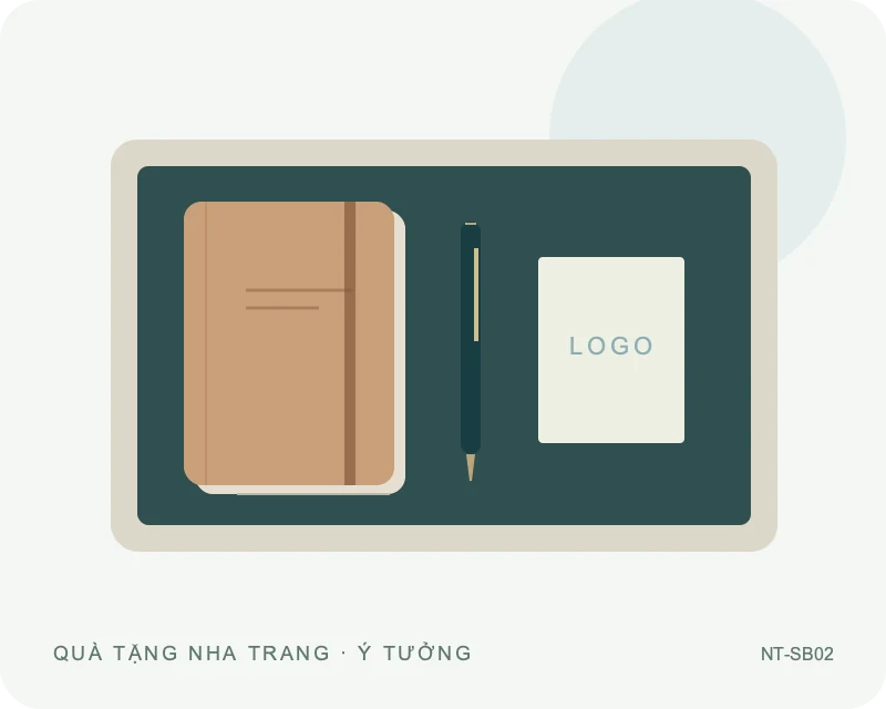 Bộ sổ bút hộp đứng — minh họa mẫu quà