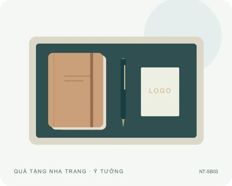 Bộ sổ bút bìa cài bút — minh họa mẫu quà