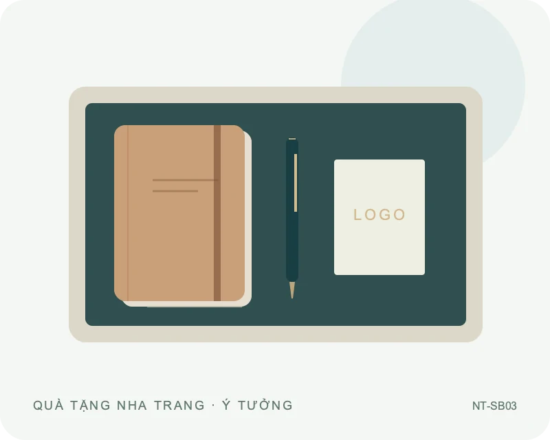 Bộ sổ bút bìa cài bút — minh họa mẫu quà