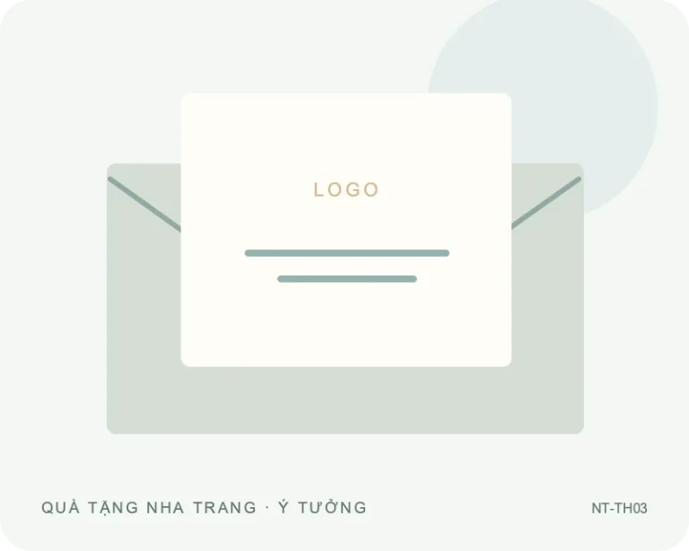 Thiệp cảm ơn dạng thẻ gắn hộp — minh họa mẫu quà