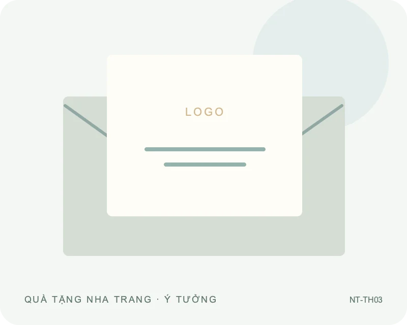 Thiệp cảm ơn dạng thẻ gắn hộp — minh họa mẫu quà