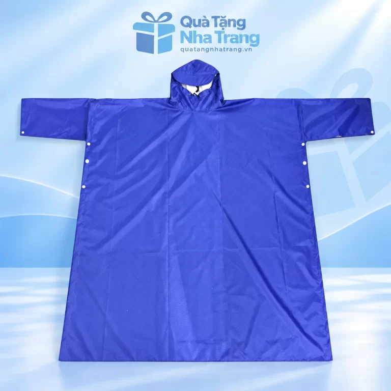 Áo mưa cài cạnh có tay vải dù vân tổ ong