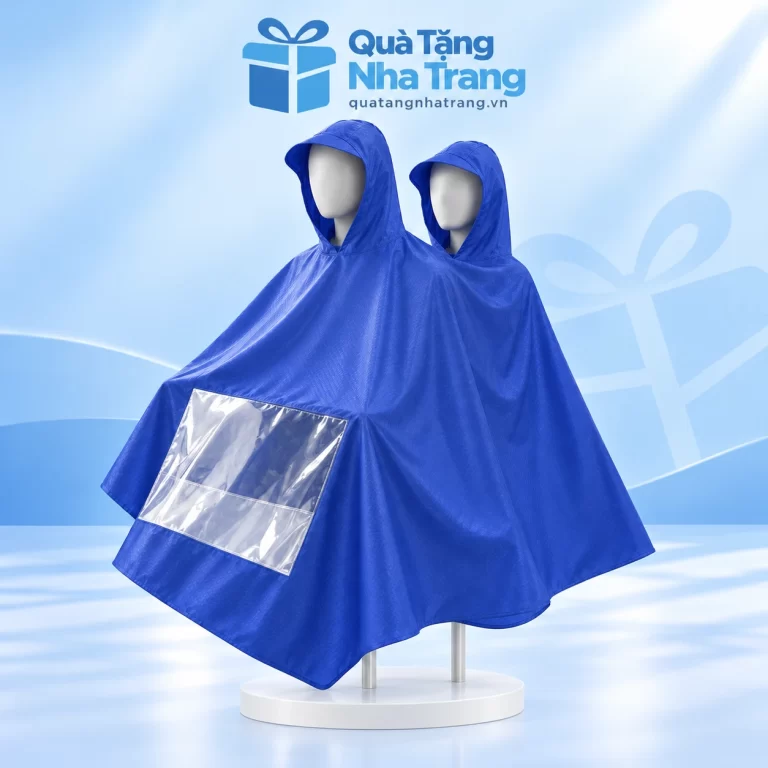 Áo mưa cánh dơi hai đầu vải dù tổ ong
