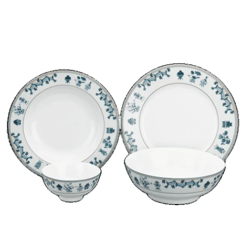 Bốn kiểu món của bộ Jasmine Tứ Quý: chén cơm, tô và hai đĩa